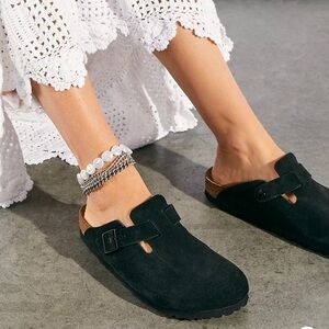 Birkenstock Boston Black Suede